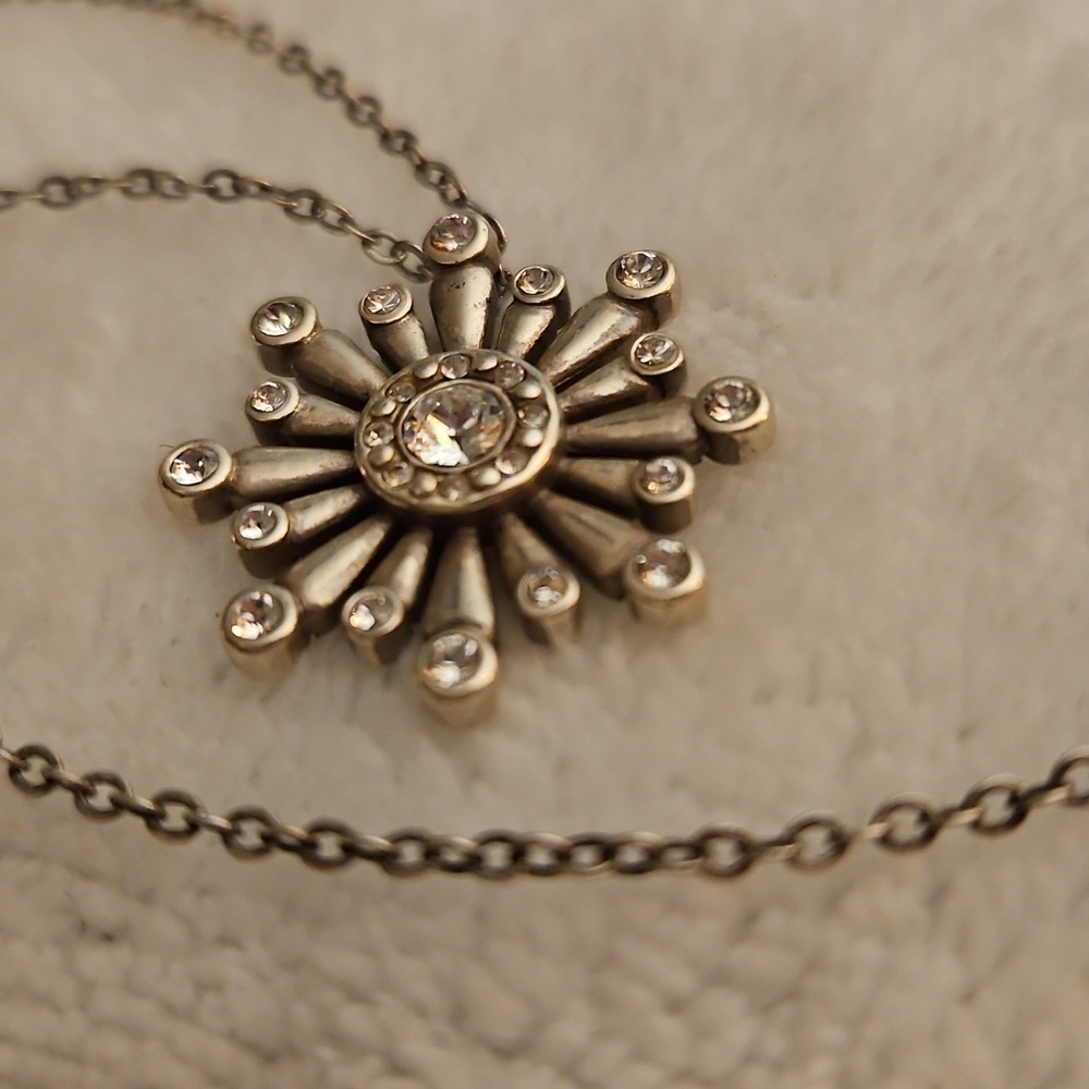 BRIGHTON Mira Silver Sunburst Crystal Pendant Necklace - Picture 7 of 10